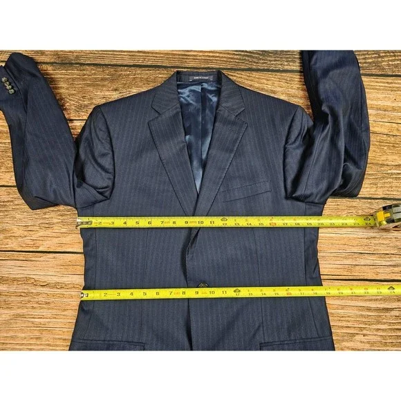 Daniel Cremieux Loro Piana Dawson 40L Super 130s Wool Blue Stripe Blazer Jacket